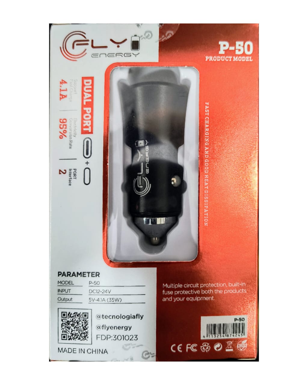 Cargador de Coche Fly Energy : 35W Dual (4.1A) - Imagen 2