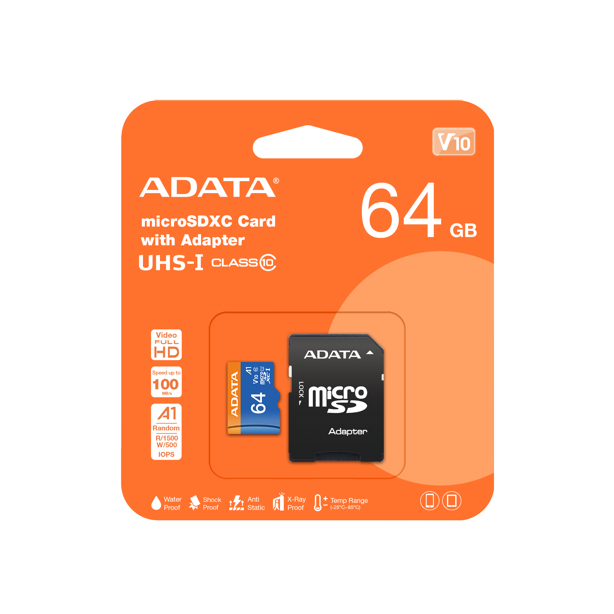 Memoria MicroSDXC Adata de 64GB con adaptador