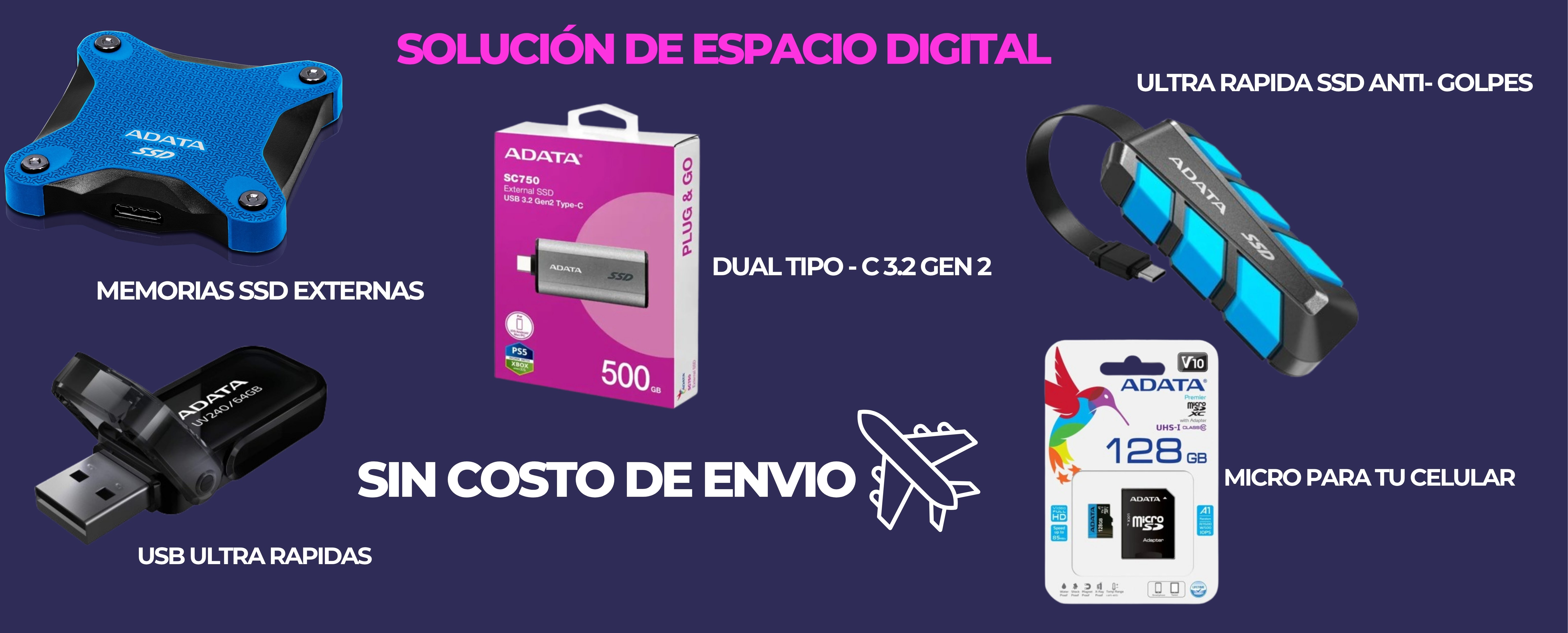 Banner Unidad de estado Solido Externo Adata SC740 USB3.2 Gen2 2000GB