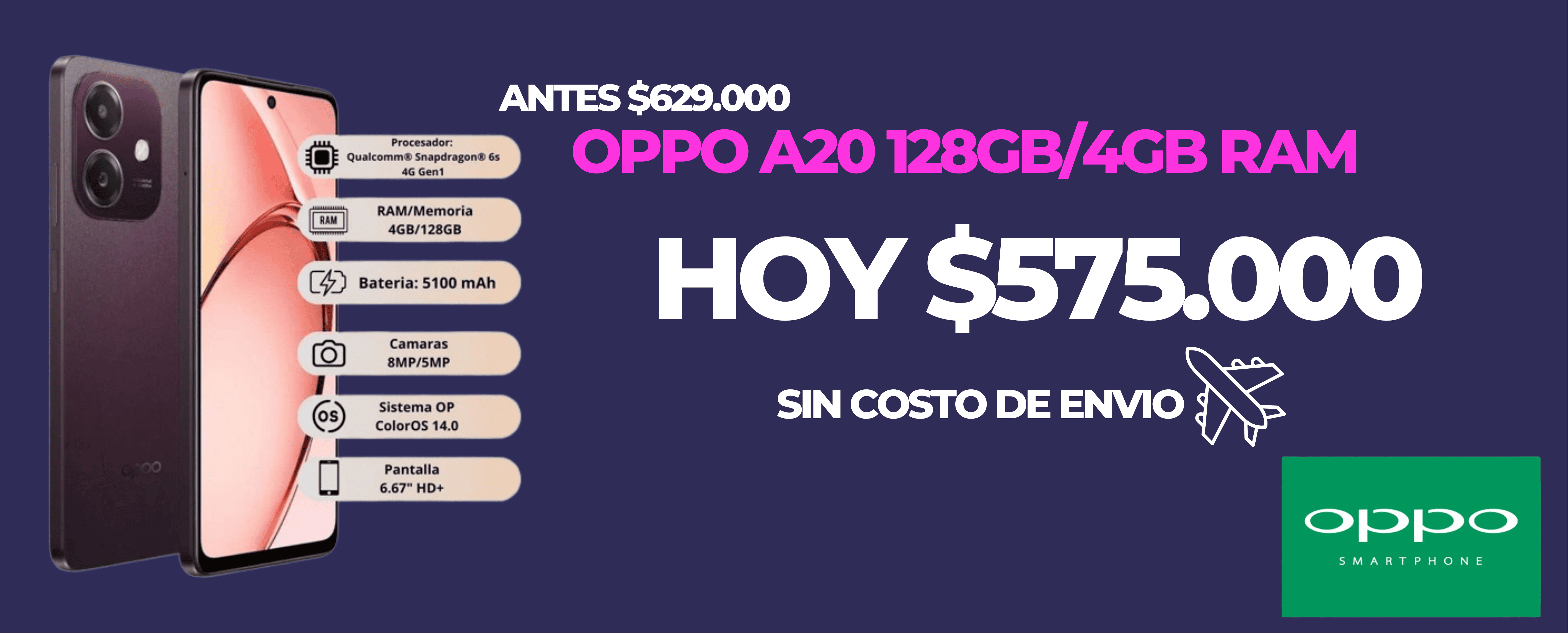 Banner OPPO A20 128GB
